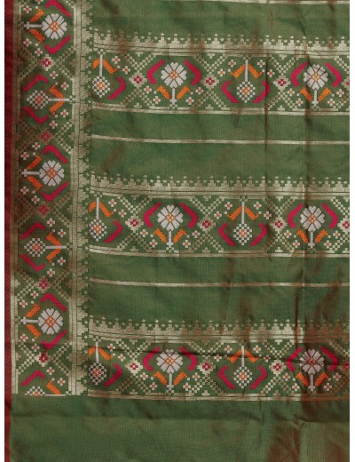 KAPAAHA Woven Navratan Patola Saree (Rani)