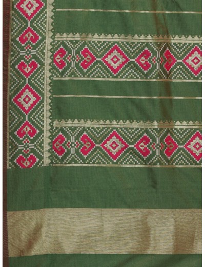 KAPAAHA Woven Figure Patola Saree (Rani)